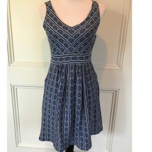 Blue and White Patterned Sun Dress